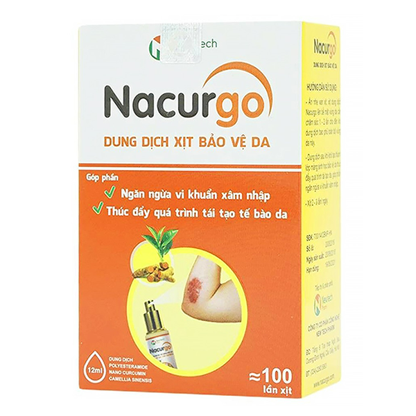 Băng Vết Thương Dạng Xịt Nacurgo 12ml