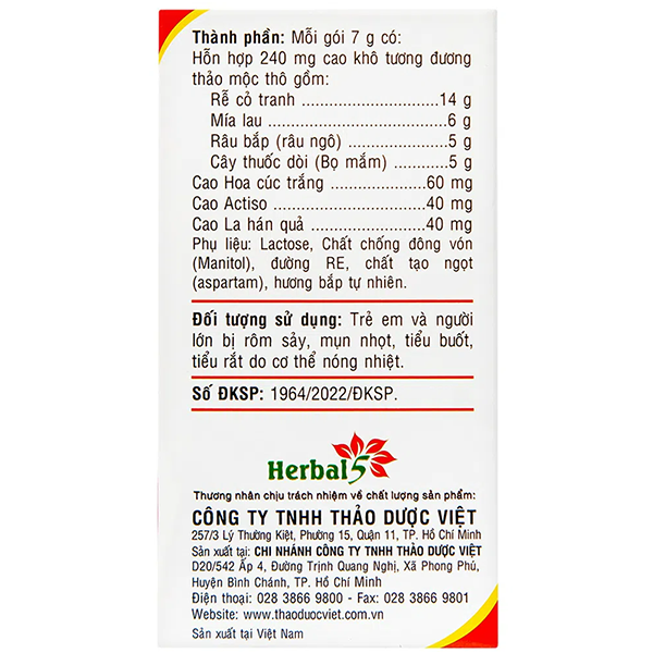 Bột Nước Mát Herba Cool Extra