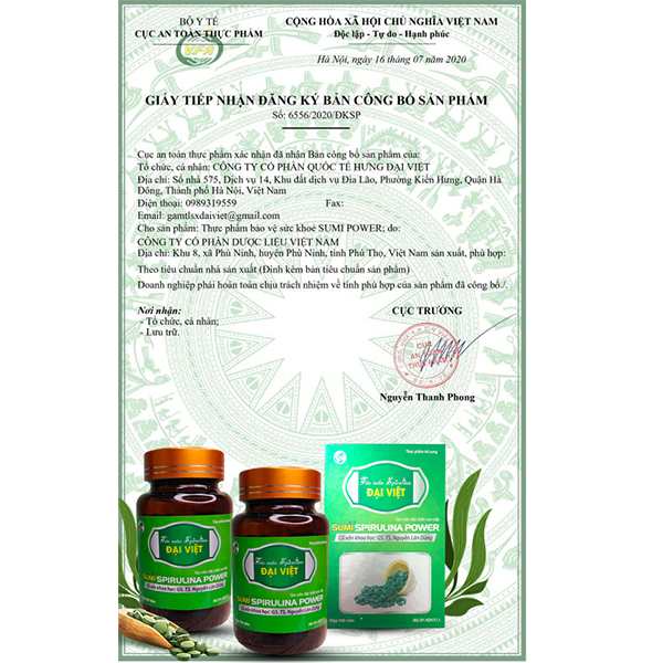 Tảo Xoắn Spirulina Đại Việt Sumi Spirulina Power
