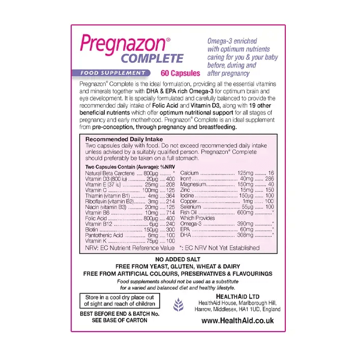 HealthAid Pregnazon Complete Omega 3