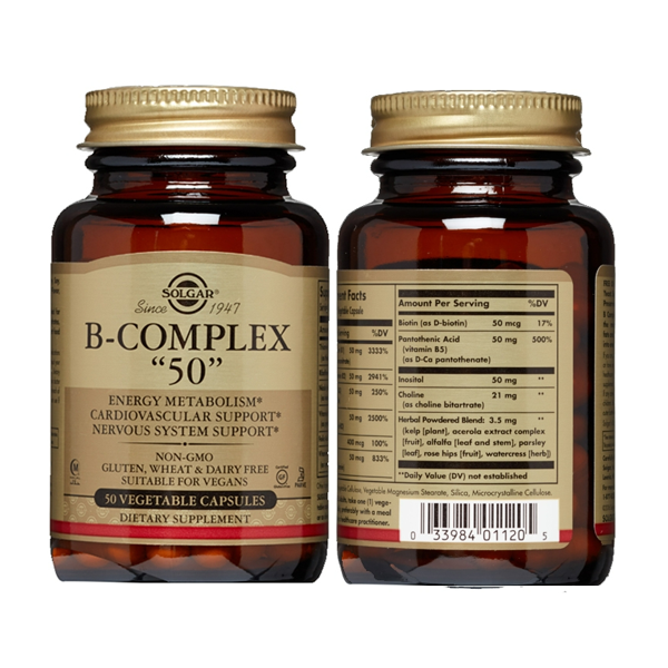 Solgar B Complex 50 - Giúp Bổ Sung Vitamin Nhóm B (Lọ 50 Viên)