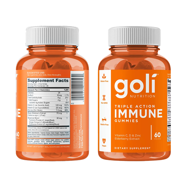 Goli Nutrition Triple Action Immune Gummies 